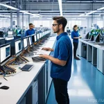 자동화 기술이 가져오는 직업 변화 - **Prompt:** "A vibrant, panoramic image contrasting the traditional and modern workforce. On the lef...