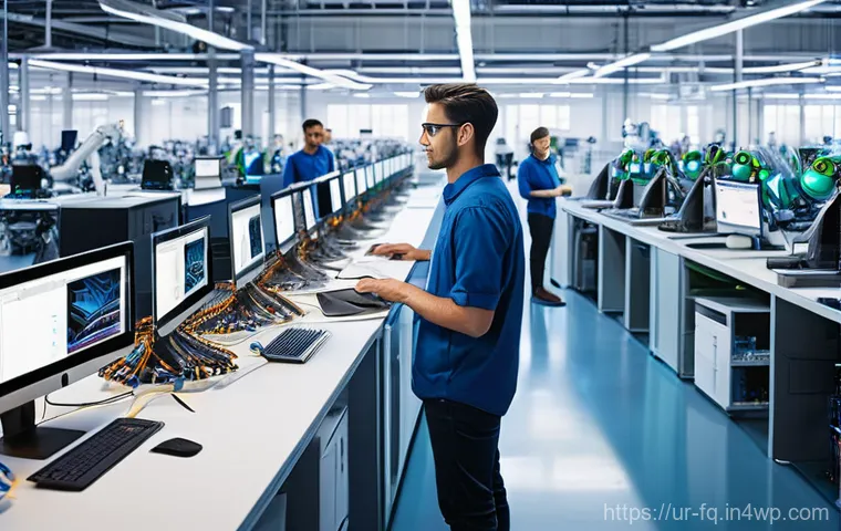 자동화 기술이 가져오는 직업 변화 - **Prompt:** "A vibrant, panoramic image contrasting the traditional and modern workforce. On the lef...