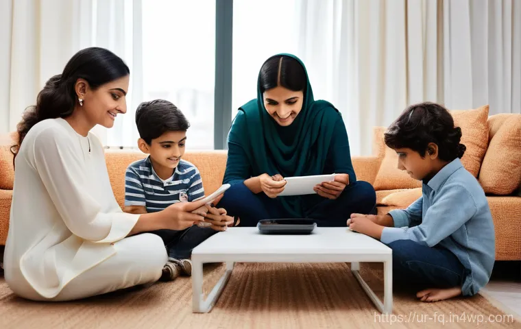 AI와 로봇 기술의 진화와 직업 미래 - **Prompt:** "A vibrant, modern Pakistani living room bathed in warm, natural light. A diverse family...