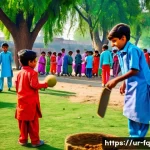 AI와 자동화의 긍정적 영향력 - **Prompt:** A sunny park scene in Lahore, Pakistan. A group of children, ages 6-10, are happily play...