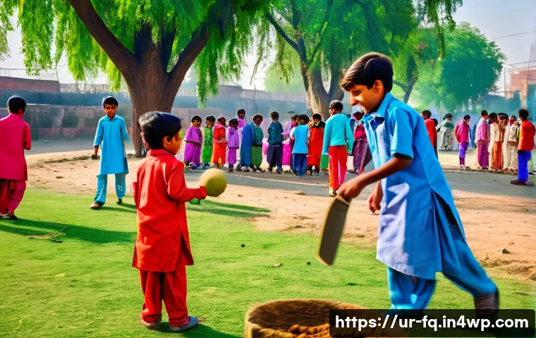 AI와 자동화의 긍정적 영향력 - **Prompt:** A sunny park scene in Lahore, Pakistan. A group of children, ages 6-10, are happily play...