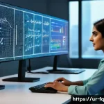 Home 21 자동화가 가져오는 직업 선택의 다양성 - A modern Pakistani office scene showing diverse professionals collaborating with advanced automated ...